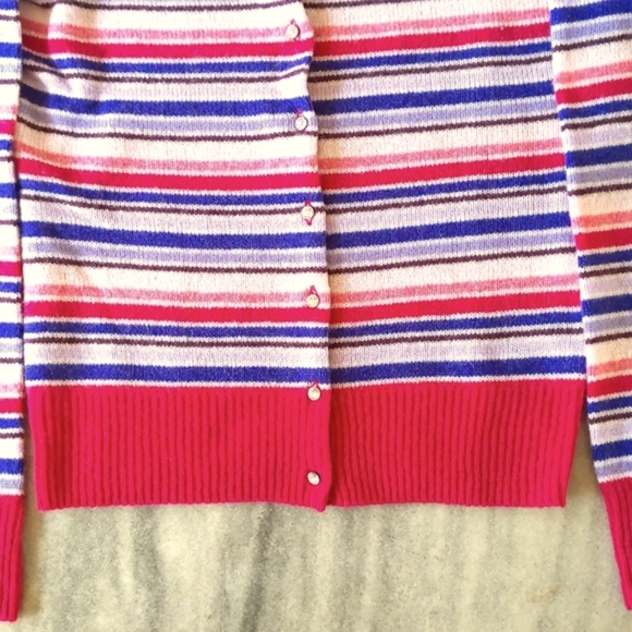 NWOT. Express Woman's 100% Lambswool cardigan sweater with crystal buttons. - Picture 2 of 4
